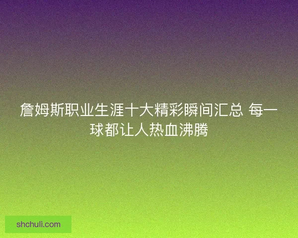 詹姆斯职业生涯十大精彩瞬间汇总 每一球都让人热血沸腾