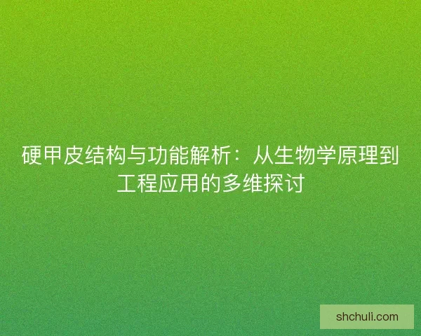 硬甲皮结构与功能解析：从生物学原理到工程应用的多维探讨