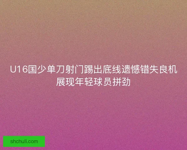 U16国少单刀射门踢出底线遗憾错失良机展现年轻球员拼劲